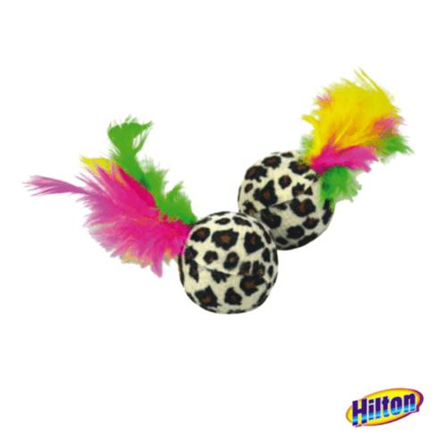 Hilton piłki z piórkami 4cm zabawka dla kota 2szt