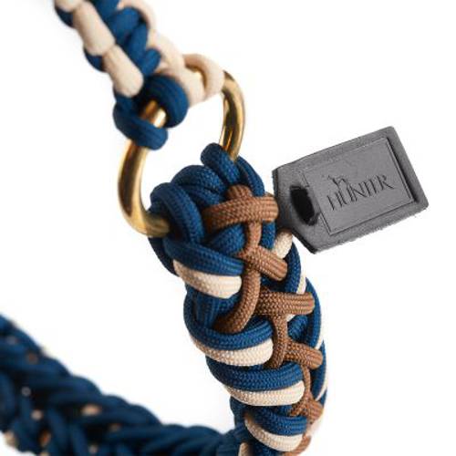 HUNTER półzaciskowa obroża Tinnum, niebiesko-beżowa XL, obwód szyi: 70 cm, szer.: 30 mm