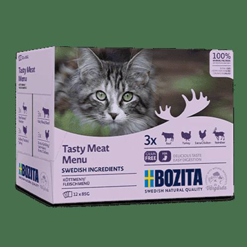 BOZITA Zestaw 12 saszetek: mięsne kawałki w sosie 12x85g