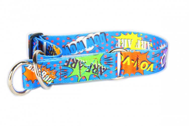 Obroża Półzaciskowa - Graffiti Niebieskie 0645 30MM 50-80CM