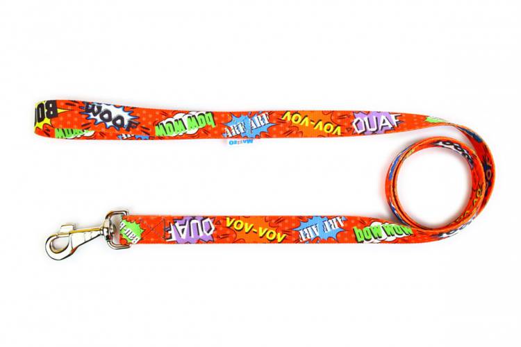 Smycz Prosta - Graffiti Czerwone 0681 25MM 130CM