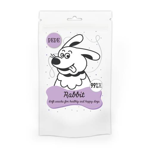 PAKA ZWIERZAKA PEPE mini chunkies Rabbit (królik) 70g