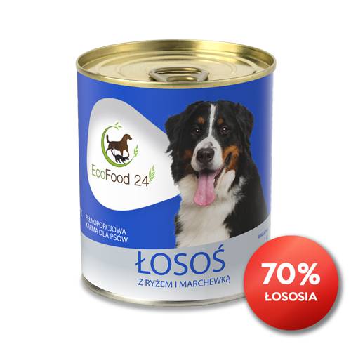 Konserwa dla psa - Łosoś z ryżem i marchewką 850g