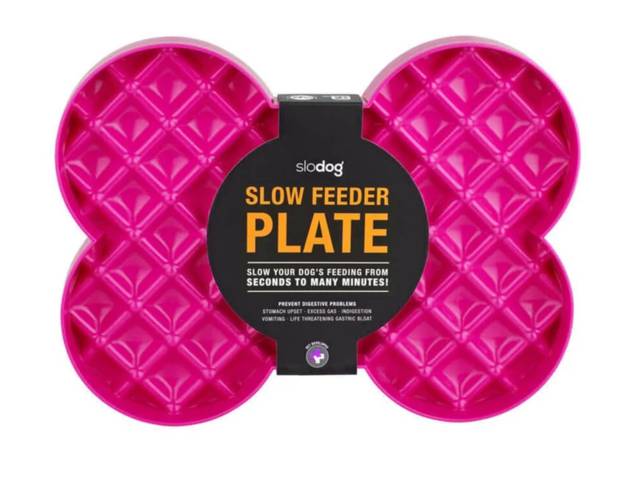 Miska slow food spowalniająca jedzenie SLODOG® różowa