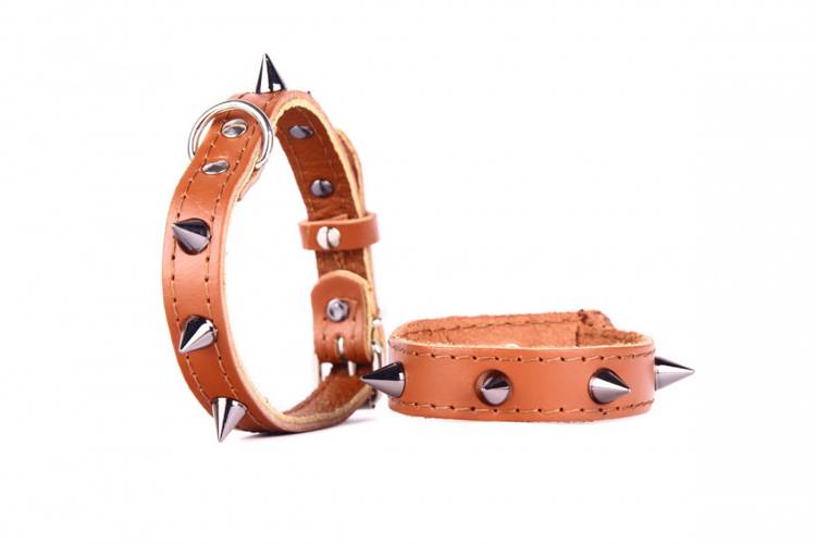 Obroża Skóra Kolec – Brązowa 0292 20MM 50CM 35-46CM