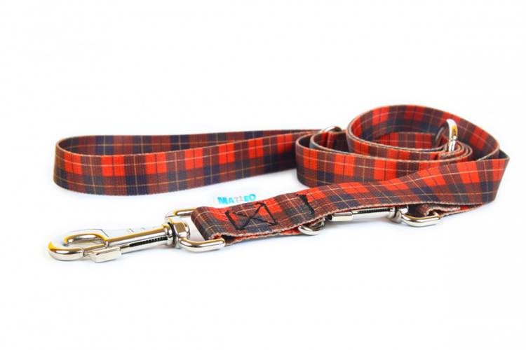 Smycz Regulowana - Szkocka Krata 0736 25MM 220CM