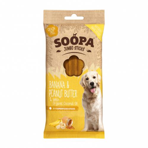 SOOPA Dental Stick JUMBO Banan i masło orzechowe (170g)