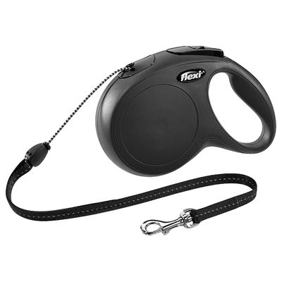 Smycz linowa flexi New Classic M, czarna, 8 m