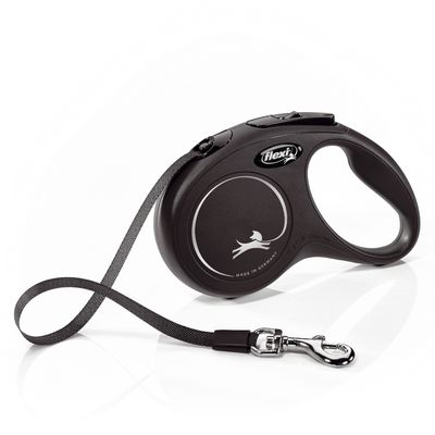 Smycz taśmowa flexi New Classic S, czarna, 5 m
