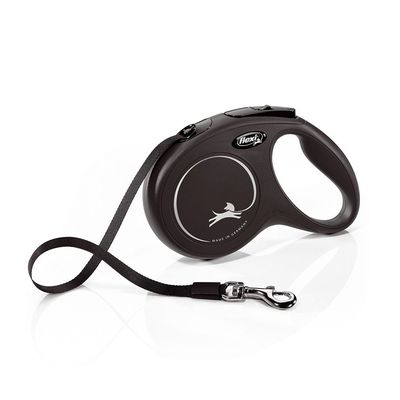 Smycz taśmowa flexi New Classic M, czarna, 5 m