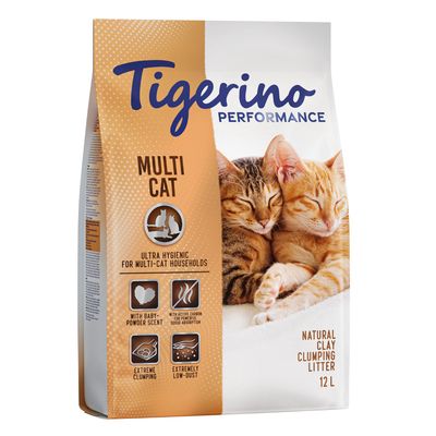 Tigerino Performance Multi Cat, żwirek dla kota - zapach pudru dla dzieci