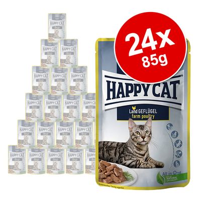 Happy Cat Pouch Meat w sosie, 24 x 85 g