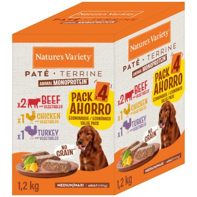 Pakiet mieszany Nature's Variety Paté No Grain Adult Medium/Maxi