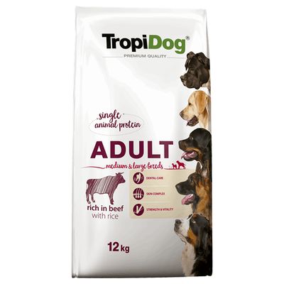 Tropidog Premium Adult Medium/Large, Wołowina i ryż