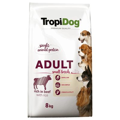 Tropidog Premium Adult Small, Wołowina i ryż