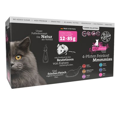 Mieszany pakiet próbny catz finefood Purrrr w saszetkach, 12 x 80/85g