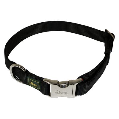HUNTER obroża z zapięciem aluminiowym Vario Basic, czarna