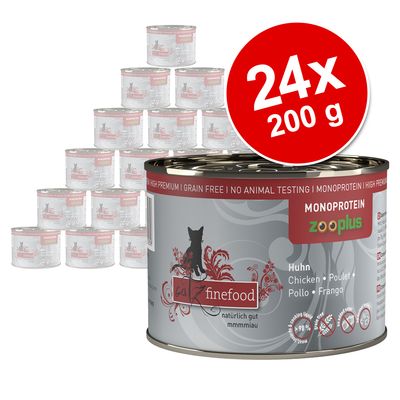 Korzystny pakiet catz finefood monoproteinowa zooplus, 24 x 200 g