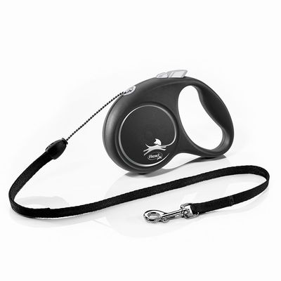 flexi Black Design smycz linkowa, czarna, 5 m