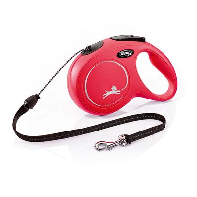 flexi New Classic smycz linkowa, czerwona, 8 m