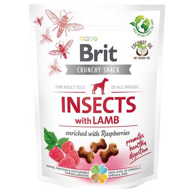 Brit Care Crunchy Cracker, Owady, jagnięcina i maliny