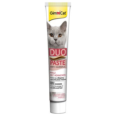 GimCat Anti-Hairball Duo, pasta ze słodem i kurczakiem