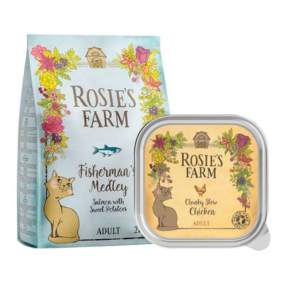 Rosie's Farm Adult, łosoś z batatami, 2 kg, + Rosie's Farm Adult, 16 x 100 g