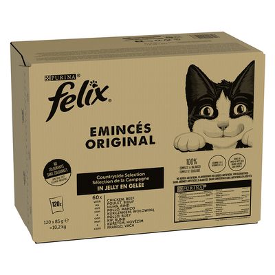 Megapakiet Felix Classic, saszetki w galarecie lub w sosie, 120 x 85 g