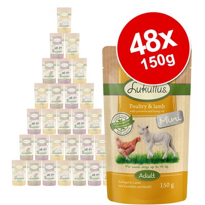 Megapakiet Lukullus Mini w saszetkach, 48 x 150 g (bez zbóż)