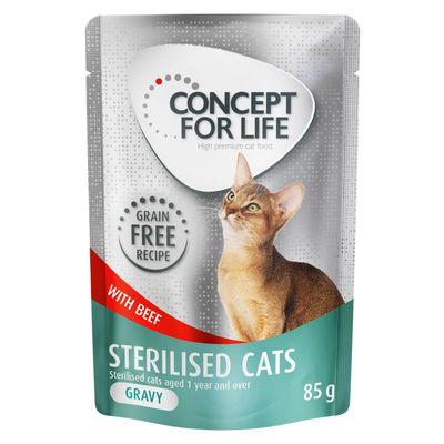 Concept for Life Sterilised Cats w sosie, wołowina - bez zbóż