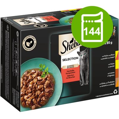Megapakiet Sheba w saszetkach, 144 x 85 g