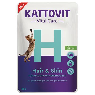 Kattovit Vital Care Hair & Skin, saszetki z drobiem