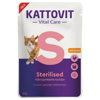 Kattovit Vital Care Sterilised, saszetki z kurczakiem
