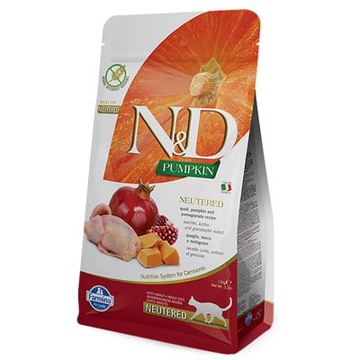 Farmina N&D Neutered Adult, przepiórka z dynią i granatem