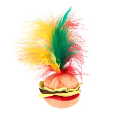 Zabawka dla kota Crinkle Burger, z piórami