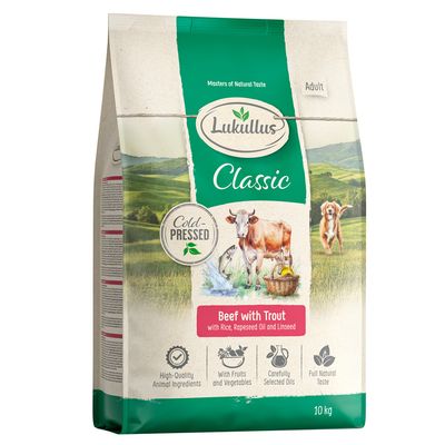 Lukullus Classic, wołowina i pstrąg, tłoczona na zimno