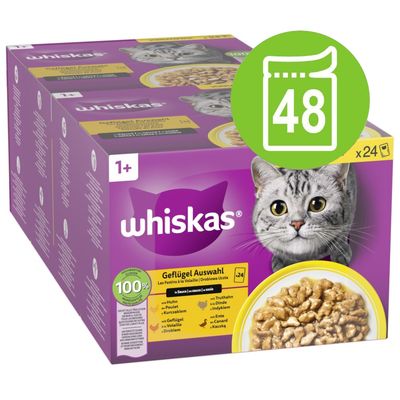 Pakiet mieszany Whiskas 1+ Adult, saszetki, 48 x 85 g