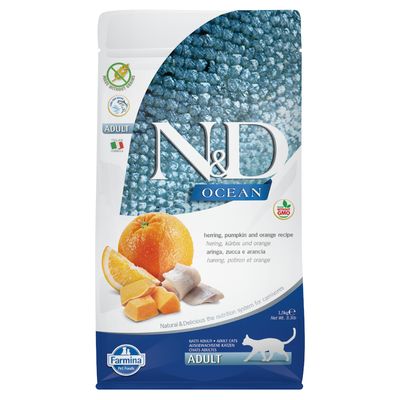 Farmina N&D Ocean Grain Free Adult, śledź z dynią i pomarańczą