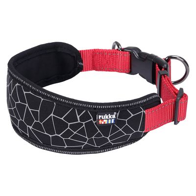 Obroża Rukka® Cube Soft, czerwono-czarna