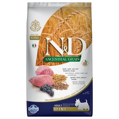 Farmina N&D Ancestral Grain Mini, jagnięcina i borówki