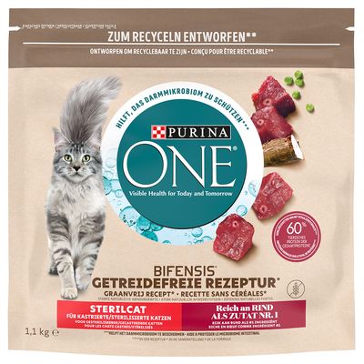 PURINA ONE Grain Free Sterilised, wołowina, bez zbóż