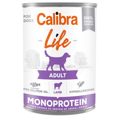 Calibra Dog Life Adult, jagnięcina, 12 x 400 g