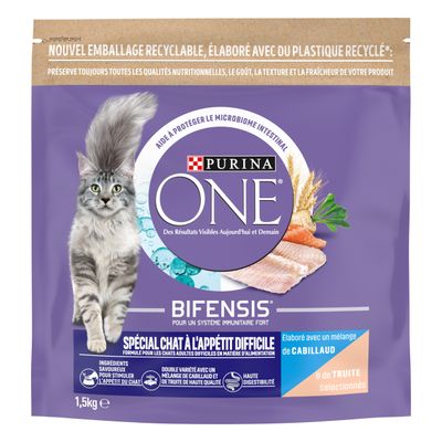 PURINA ONE Specjalna karma dla kotów z trudnym apetytem dorsz, pstrąg dla kotów
