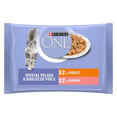 PURINA ONE Coat & Hairball, 4 x 85 g