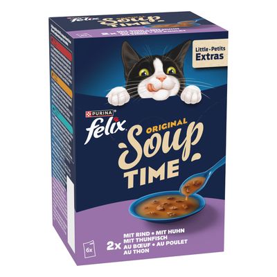 18 + 6 gratis! Felix Soup Original / Time Tender Strips, 24 x 48 g