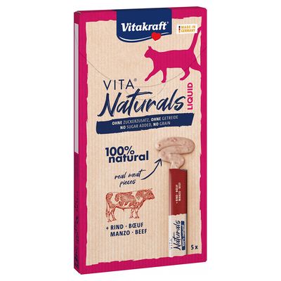 Vitakraft Vita Naturals Liquid Snack, pasta z wołowiną