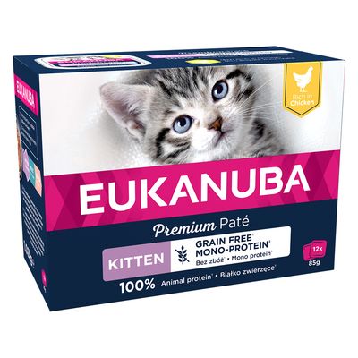 Eukanuba Kitten, bez zbóż, 12 x 85 g