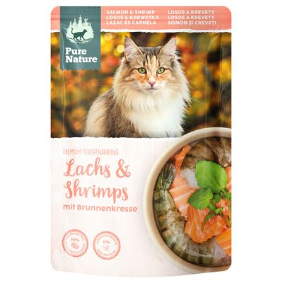 Pure Nature Cat, łosoś i krewetki