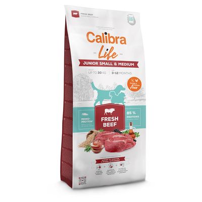 Calibra Life Junior Small & Medium Breed, ze świeżą wołowiną