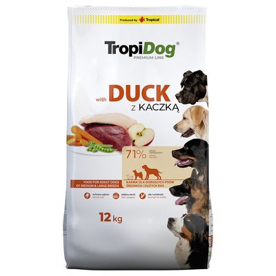 Tropidog Premium Adult Medium & Large, kaczka i ryż